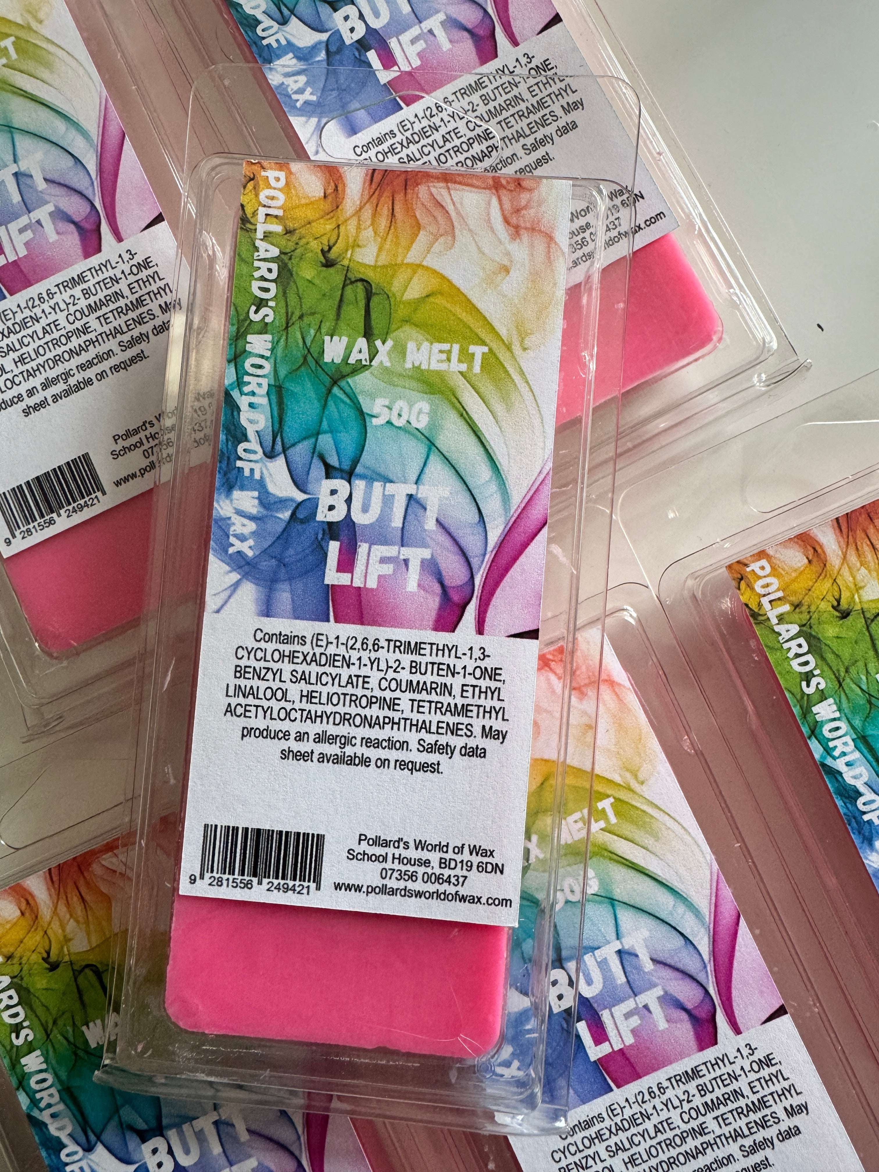 Butt Lift Wax Melt Snapbar Made in the UK to be highly scented and long lasting.