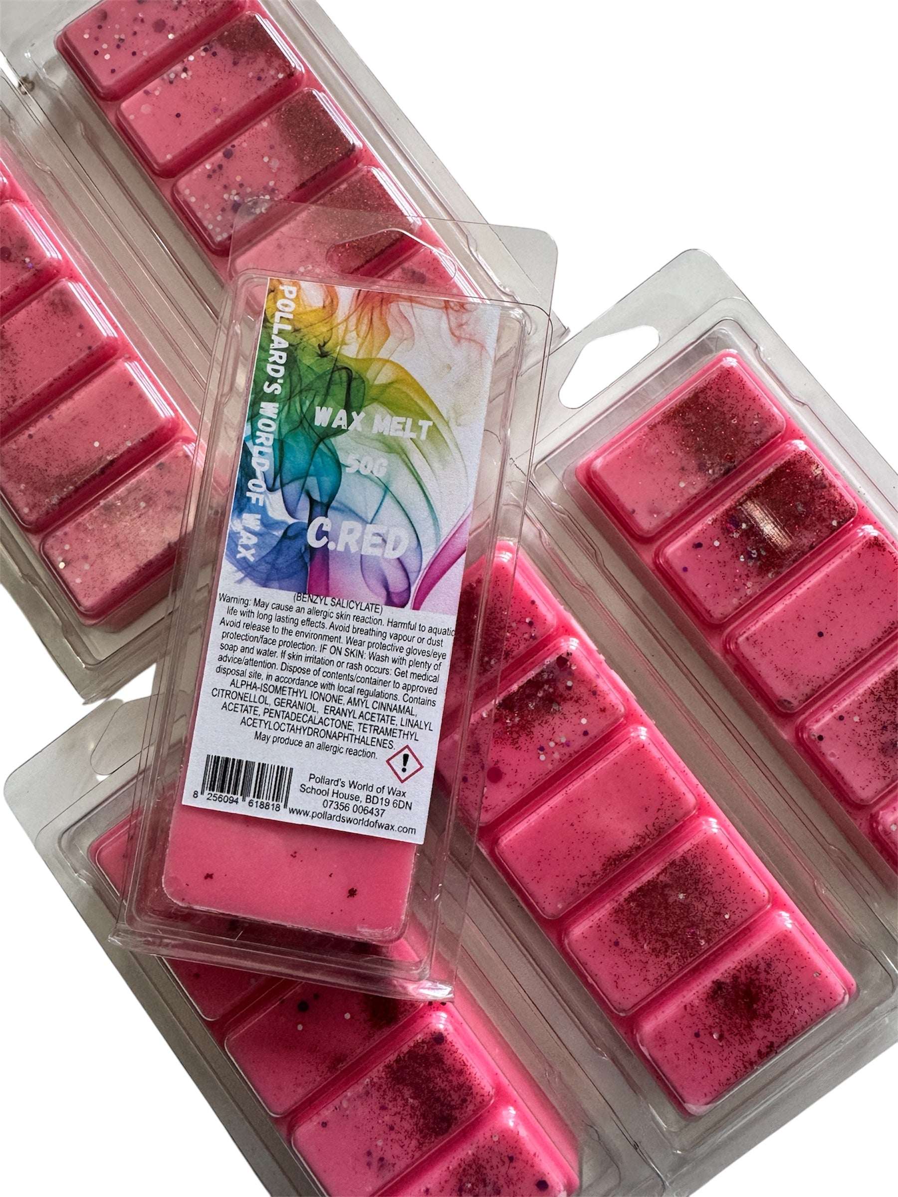 C.Red Wax Melt Snapbar Made in the UK to be highly scented and long lasting.