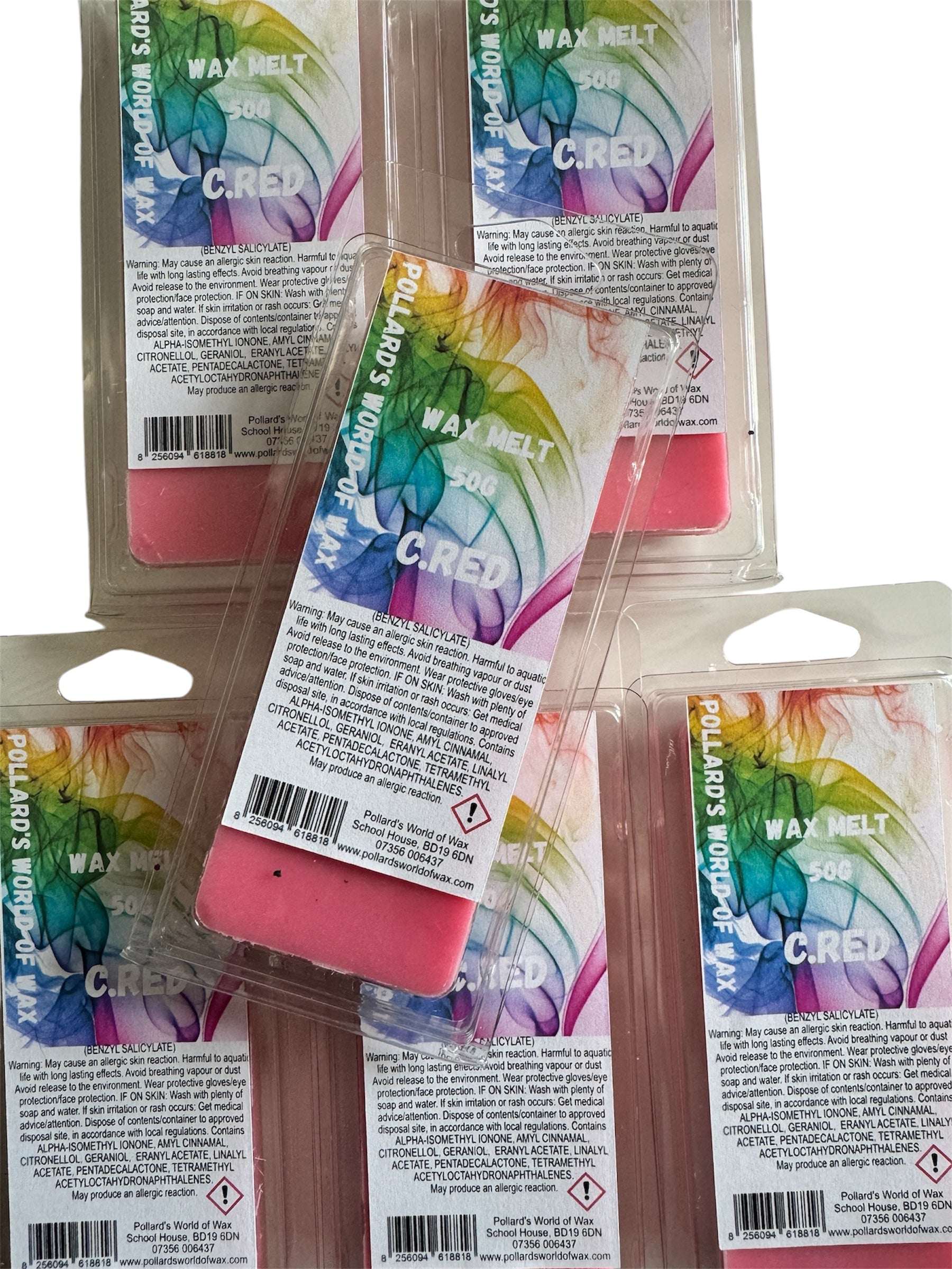 C.Red Wax Melt Snapbar Made in the UK to be highly scented and long lasting.