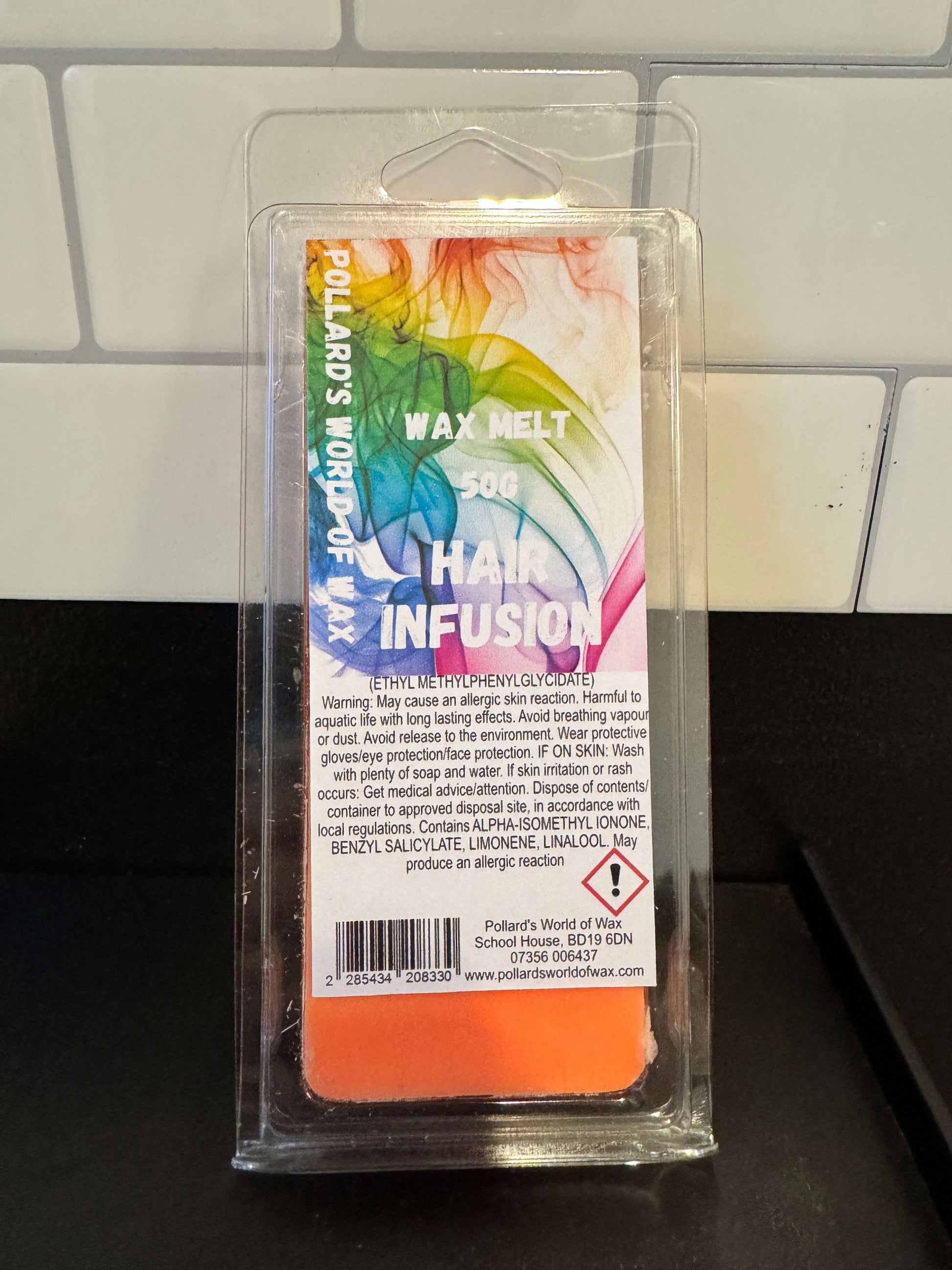 Hair Infusion Wax Melt Snapbar Made in the UK to be highly scented and long lasting.