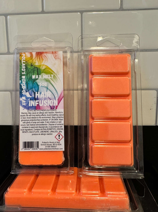 Hair Infusion Wax Melt Snapbar Made in the UK to be highly scented and long lasting.