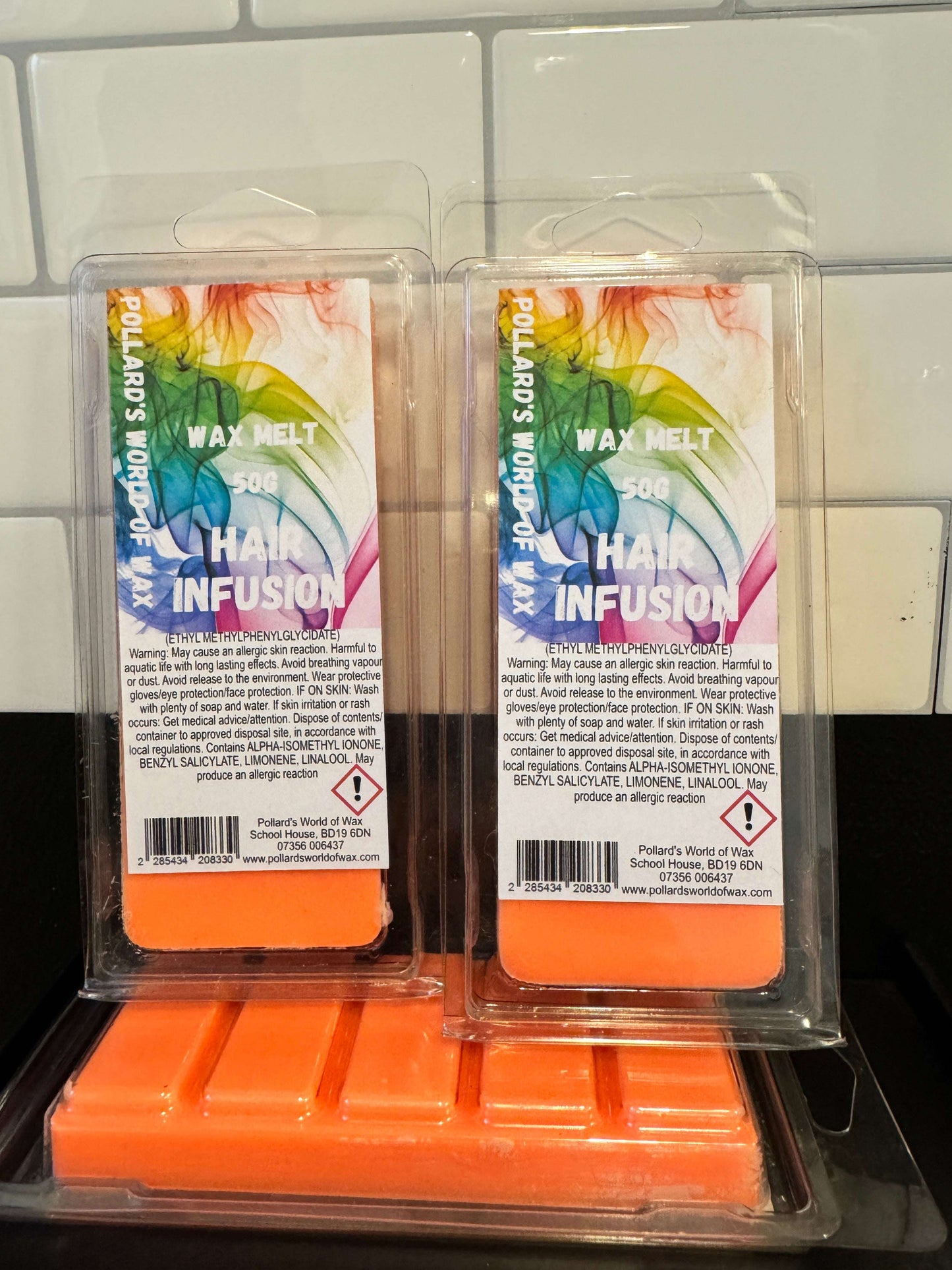 Hair Infusion Wax Melt Snapbar Made in the UK to be highly scented and long lasting.