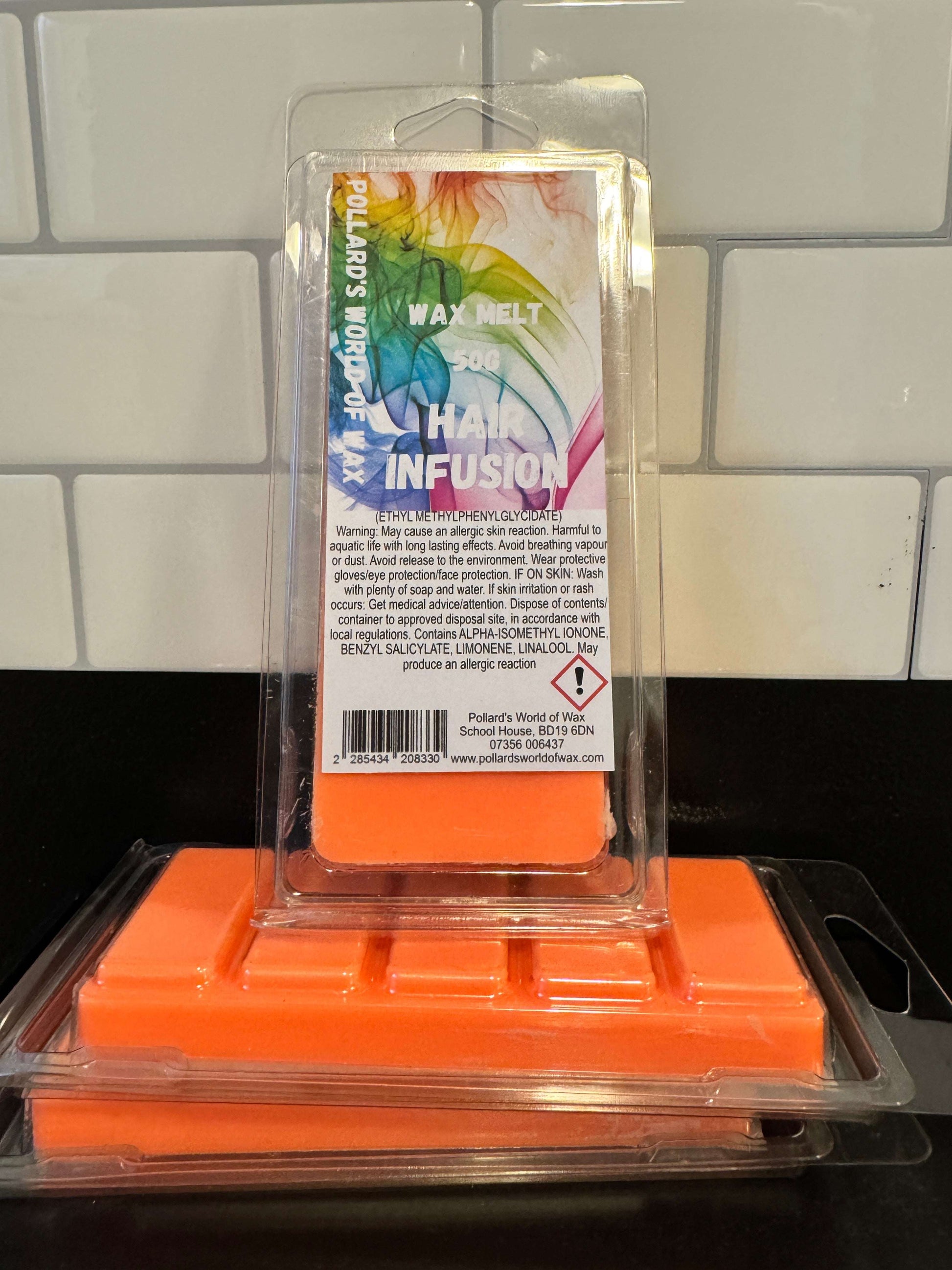 Hair Infusion Wax Melt Snapbar Made in the UK to be highly scented and long lasting.